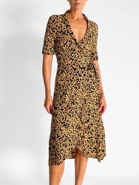 GANNI Dexter Ruffle Wrap Dress XL